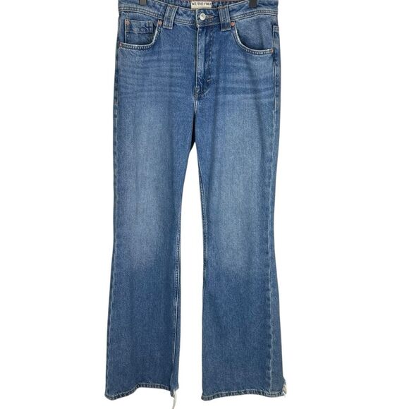 Free People Ava High Rise Bootcut Jeans Sz 27 Blue Retro Flare Boho Festival - Picture 2 of 14